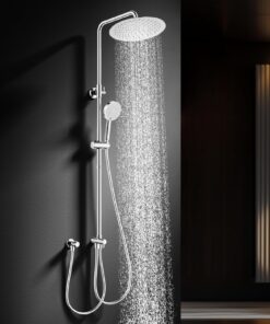 HOMELODY Regendusche für Dusche, Höhenverstellbar, 3 Strahlarten, Edelstahl, Duschsäule