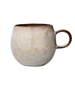 Bloomingville Sandrine Tasse grau 500ml - Edle Keramik-Kaffeetasse für moderne Kaffee-Jugendlungskaffeeritual