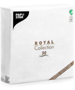 Papstar ROYAL Collection 50 weiße 1/4-Falz Servietten #11577 FSC-Zertifiziert