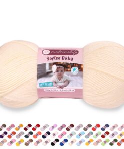Makromecity Softe Baby Garn: Weiches 100% Anti-Pilling Acryl Garn zum Häkeln und Stricken, perfekt für Baby-Strickjacken