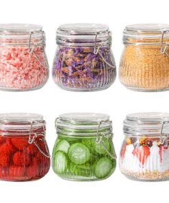 ComSaf 500ml Luftdicht Einmachgläser mit Bügelverschluss, Vorratsgläser für Küche und Speicherung von Tee, Nudeln, Zucke