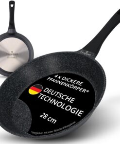 Hochwertige Zwieger Bratpfanne 28 cm - Aluguss, vollflächiger Edelstahlboden, Antihaft, PFOA- & PFOS-frei - für alle Her