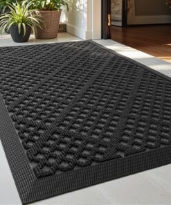 DEXI Eingangsmatte, 6 x 0,9 m, rutschfest, strapazierfähig, für Innen und Außen, schwarze Fußmatte für Eingangsbereich