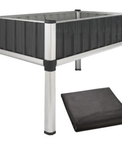 TTL GARDEN Superior Hochbeet - Anthrazit-Silber Alu + Stahl verzinkt & lackiert - Ideal für Garten & Balkon - Pflegeleic