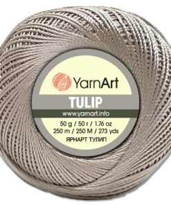 Frida's Wollhaus YarnArt 50 g Tulip Häkelgarn Filetgarn Mikrofaser glänzend seidig (glänzend seidig | Beige | 49 Farben)
