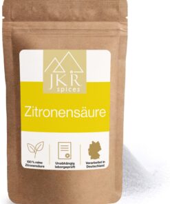 JKR Spices® Lebensmittelqualität Zitronensäure-Pulver 900g für Kochen, Backen und Reinigen | JKR Spices® 900g Zitronens
