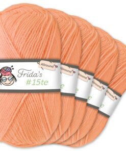 Frida's Wollhaus #15te Allround Basic Garn Wolle für Babygarn Stricken und Häkeln 45 Farben (37 | Lachs)