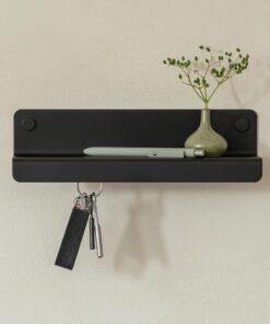 Kazai Schlüsselbrett 'Holmsen' | Minimalistisches Metall-Design Schwarz | Flur-Wand-Möbel mit Ablage