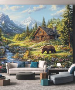 Generisch Tapete Bär - Fototapete Verschneite Berge - Wohnzimmer und Schlafzimmer Deko - Motivtapeten - 368x254 C7 Gen