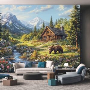 Generisch Tapete Bär - Fototapete Verschneite Berge - Wohnzimmer und Schlafzimmer Deko - Motivtapeten - 368x254 C7 Gen