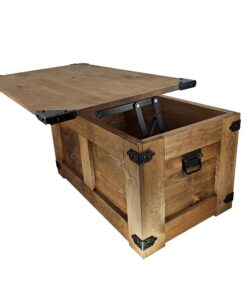 CREATIVE COOPER Rustikaler Couchtisch mit Stauraum - Handarbeit Holztruhe 77x49x45 cm