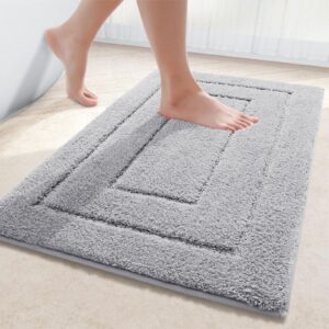 Homaxy Mikrofaser rutschfest Waschbar Badematte für Badezimmer - Weich & Wasserabsorbierend, 60x90cm, Grau OEKO-TEX STAN