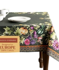 Maison d' Hermine Pumpkin Garden – Dunkle Grün Baumwoll Tischdecke – Küche und Esstisch – Hochzeiten, Thanksgiving und W