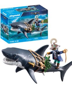 PLAYMOBIL Pirates Gefahr durch Riesenhai | Spielzeugfiguren für Kinder ab 4 Jahren 71793 | Psr.PLAYMOBIL|Riesenhai|Pirat