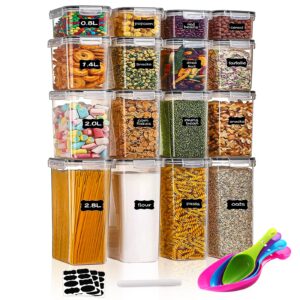JAMITE Vorratsdosen Set für Küche - Luftdicht und BPA-frei, 16er Set 0.8L+1.4L+|0L+|8L - Ideal für Getreide, Mehl, Zucke