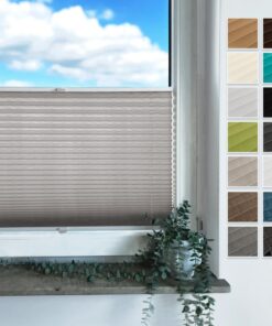 Rollmayer Plissee mit Bohren Premiumqualität für Zuhause Sicht- und Sonnenschutz B25cm x H130cm_binco_grau