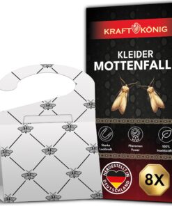 KRAFTKÖNIG Mottenschutz Kleidermohnfalle -Langzeiteffekt-Premium-Qualität