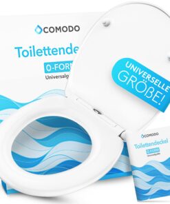 Comodo Antibakterieller Toiletendeckel O Form - Absenkautomatik & Quick Release - Universell für WC Sitz - Inkl. Montage