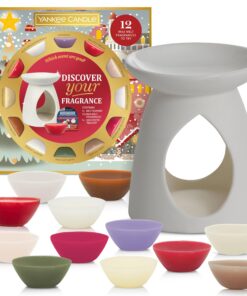 Yankee Candle Geschenkset | 12 duftende Wax Melts, 1 Wax Melt Wärmer & 1 geruchloses Teelicht | Diengoestopf für Frauen