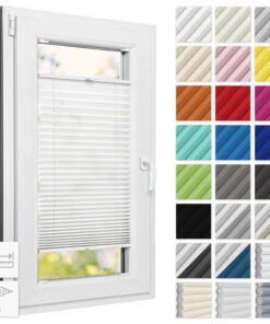 Estika Plissee mit Bohren - Weiß - Rollos für Fenster - Für Wohnrauminneneinrichtung - Light und schone Energy - 80 cm x