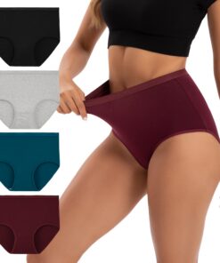 Ultra High Waist Unterhosen Baumwoll Stretch Taillenslip Damen 4er PackComfortable OEKO-TEX