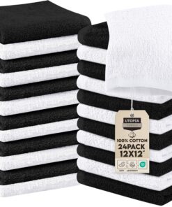 Utopia Baumwoll-Waschlappen-Set – 100% ringgesponnene Baumwolle, hochwertige Gesichtsflanell, sehr saugfähig und weich,