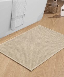 Chakme rutschfeste Badematte Beige 43 x 61 cm waschbar Duschvorleger