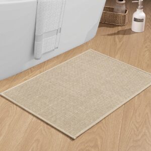 Chakme rutschfeste Badematte Beige 43 x 61 cm waschbar Duschvorleger