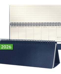 SIGEL C2682 Dunkelblau Querkalender 2026 für Büro und Zuhause, hardcover, 132 Seiten, Notizseite und Wochenübersicht, na