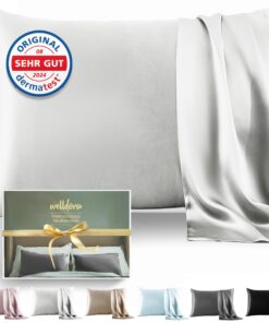 Welldora Hohes Gewicht 22 Momme Seidenkissenbezug 100% Seide 40x80 | Höchste Güteklasse 6A | ideal für Haut und Haar We