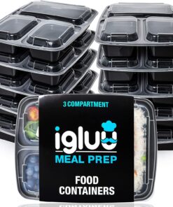 IgluuMealPrepBoxen mit Deckel - wiederverwendbar, mikrowellen-, gefrier- und spülmaschinengeeignet - für Gesunde - für H