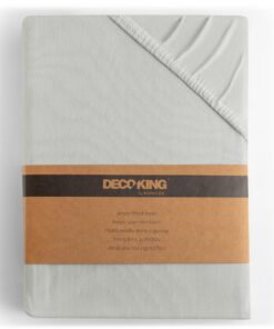 DecoKing Spannbettlaken Silber 100% Gekämmte Baumwolle Amber 200x220 220x240 CM Jersey Boxspringbett