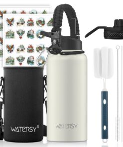 WATERSY Isolierte Edelstahl Trinkflasche für Sport, Schule und Fitness 32oz Vakuumisolierte Thermosflasche