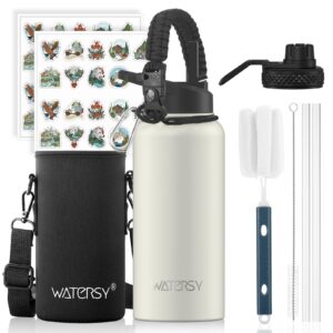 WATERSY Isolierte Edelstahl Trinkflasche für Sport, Schule und Fitness 32oz Vakuumisolierte Thermosflasche
