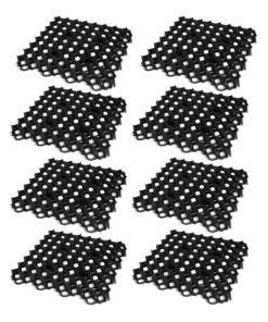 Blizz-z Rasenwabe Schwarz (8 Stück) | 49,2 x 49,2 cm | Recyclingmaterial | Gartenbewässerung, Grünflächenpflege, Parkplä