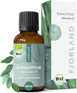 Bio Eukalyptusöl EU Organic für Aromatherapie und Hautpflege | 100% Naturreines Eukalyptusöl zur Atemwegshilfe und Diff