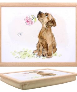 Leonardo Collection Knietablett im Papierschuppen-Design, Hundeausgabe mit Rose, elegant für Abendessen und Atmen, mit S