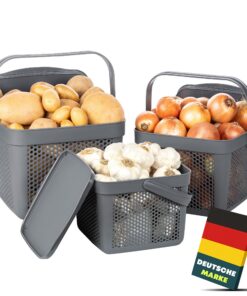 Uandu Kartoffel Aufbewahrungsbox 3er Set – Durable Kartoffelbox für die Küche, ideal für Familie & Praktische Küchenunte