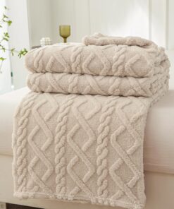 WONGS BEDDING Flauschig kuscheldecke 150x200 Warme Weiche für Bett und Sofa, Beige OEKO-TEX STANDARD 100 WONGS BEDDING