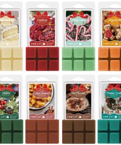 Ingebor Soja-Wachs Duftwachs Schmelzen Geschenk Set für Warm-Vanille-Creme-Kuchen, Mistel, Apfelzimt, Weihnachtskranz