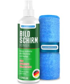 Blum Manufaktur 250ml Bildschirmreiniger - Absolut streifenfreie Reinigung - Handy, Laptop, PC, TV - Mikrofasertuch incl