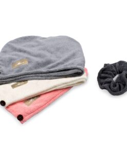 myHomeBody Haartuch-Wickeltuch - luxuriöser schnelltrocknender Turban - ultrawiehe, saugfähig, Kohlefaser - mit Kokosnus