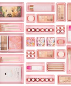 Vtopmart Rosa Schubladen Organizer 25 Stücke 4 Größen - Multifunktional für Makeup Küche Bad ClimeCo Certified