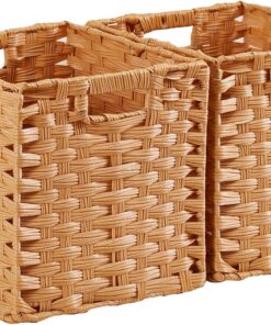 Mangata 2er-Set Körbe für Kallax Boxen - Beige, 25x25x25 cm, Wasserdicht & Schimmelresistent, für Regale und Schränke