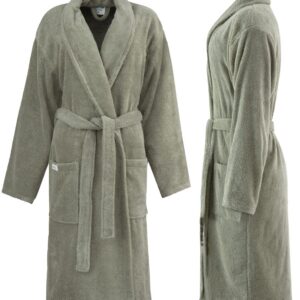 PandaHome Bademantel Damen und Herren aus 100% Baumwolle Warm und Kuschelig, Saunamantel Frottee Kuschel, 400 g/m² Pan