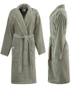 PandaHome Bademantel Damen und Herren aus 100% Baumwolle Warm und Kuschelig, Saunamantel Frottee Kuschel, 400 g/m² Pan