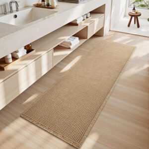 SixHome super saugfähige Badematte mit Waffelmuster für Badezimmer | Rutschfeste Maschinenwaschbare Brown Badematte von