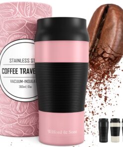 Thermobecher Kaffeebecher To-Go Edelstahl - 360ml Thermo Trinkbecher | 4h Heiß - 8h Kalt Vakuum Isoliert | Auslaufsicher