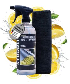 Fensterrahmen- & Kunststoffreiniger 750ml | Streifenfreie Sauberkeit mit Sprühflasche + Microfasertuch I Ideal für Kunst