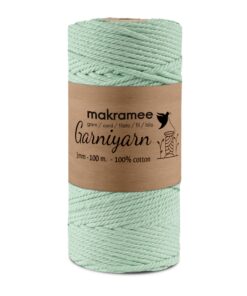Makramee Garn 3mm Premium für Boho Deko - Weiches Baumwollkordel 100m Menthol - Perfect für DIY Projekte OEKO-TEX STANDA